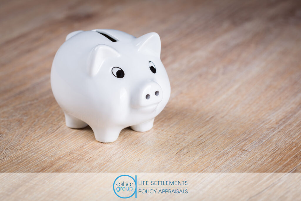 empty white piggy bank representing value lost in lapsed life insurance policies